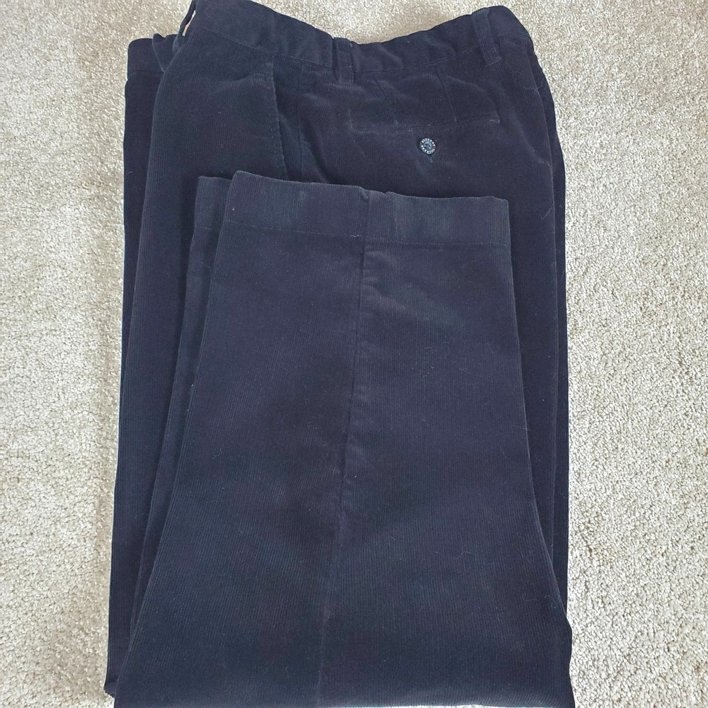 DOCKERS Corduroy Pants Men's 36X30 ALTERED 35X26.5 Relaxed Fit Black SEE COND